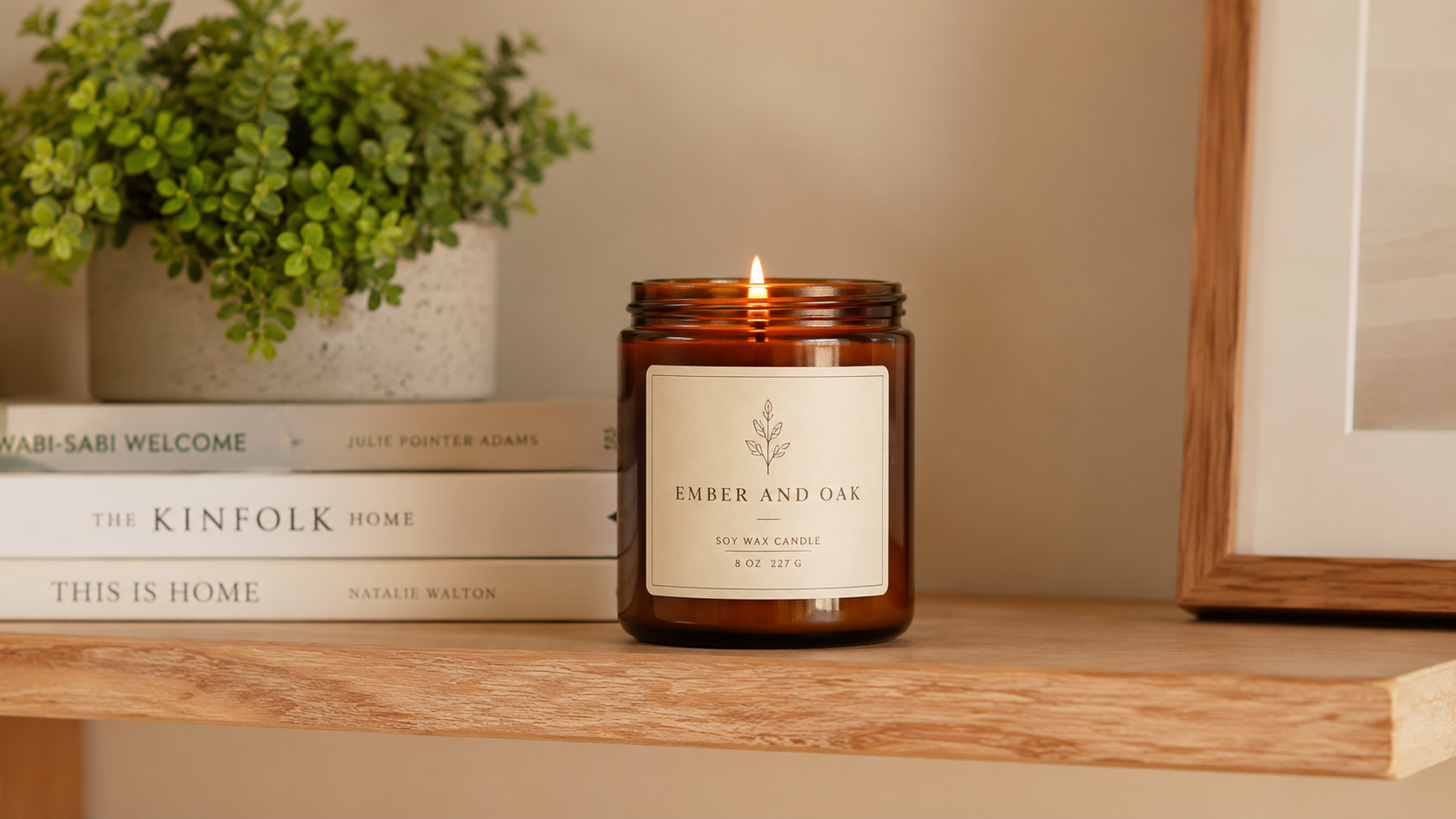 Candles on the shelf