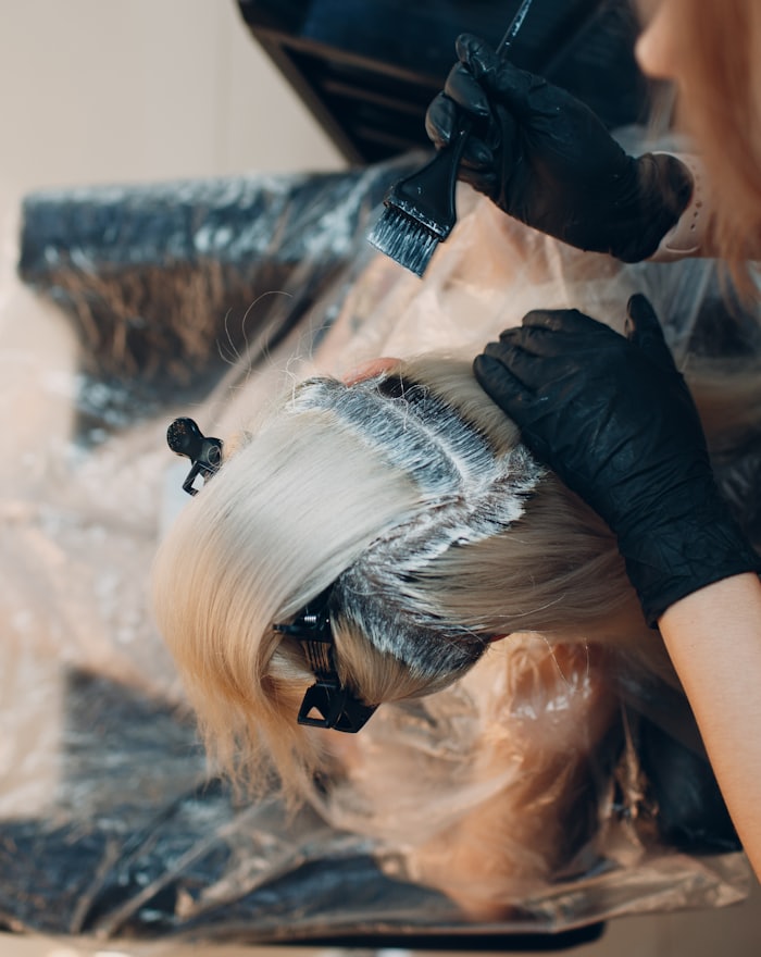 Foils in place during a highlighting appointment